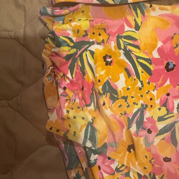 Anne Cole Limited Edition Swim V-WIRE TOP & SHIRRED Bottom: Size Large Floral - Picture 2 of 9